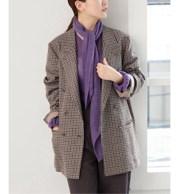 IENA「COUTURE D'ADAM/クチュールドアダム 別注 Shepherd Check JK 26AW-005」|テーラードジャケット|ブラウン