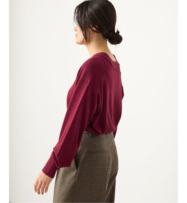 IENA「ウォッシャブルウールシルク Vネックカーディガン」|カーディガン|
