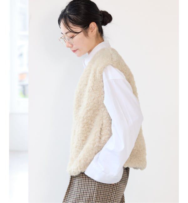 IENA「BARTOLOZZIファーVネックジレ」|その他|