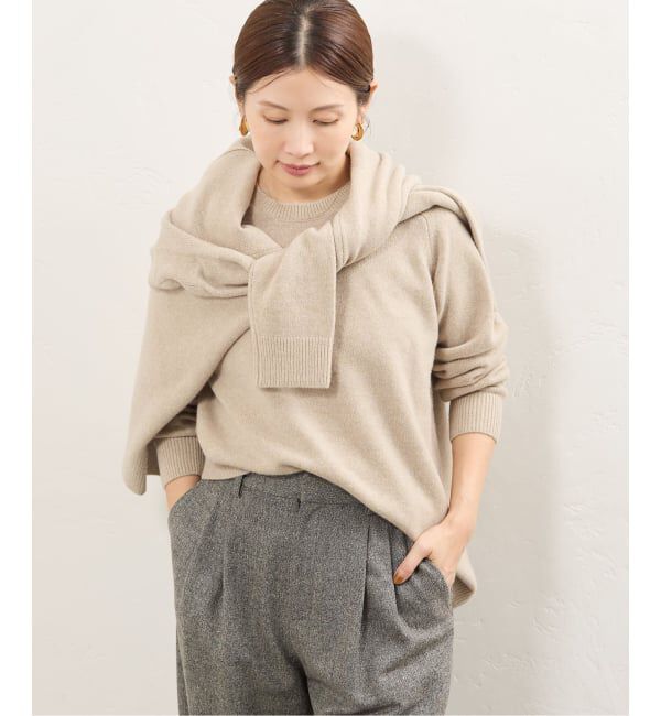 IENA「《予約》SUPER180アシンメトリーヘムプルオーバー」|ニット・セーター|