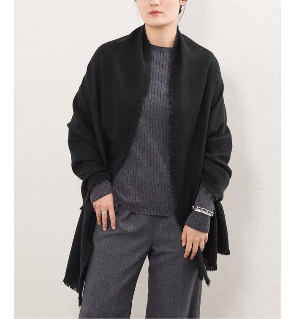 IENA「《予約》NIMNIMDUAI/ニムニムデュアイ THICK PASHMINA WOOL STOLE ストール」|ストール|ブラック