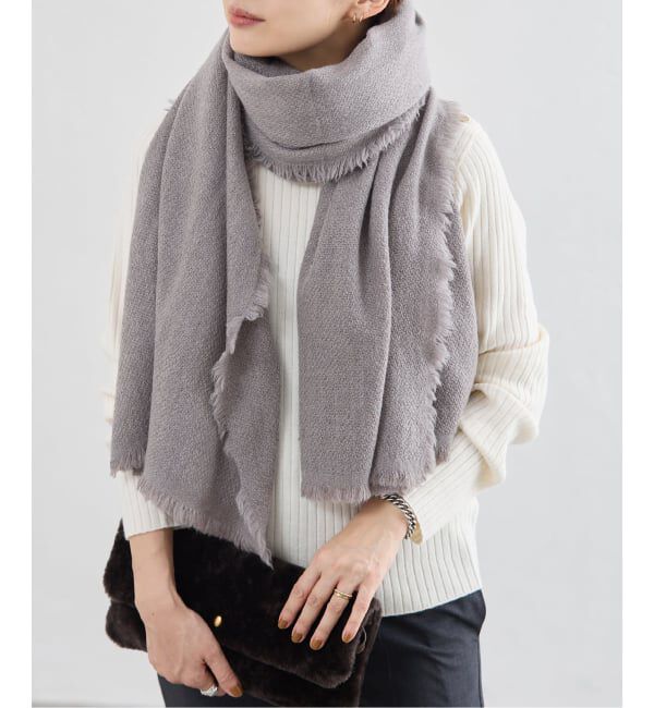 IENA「《予約》NIMNIMDUAI/ニムニムデュアイ THICK PASHMINA WOOL STOLE ストール」|ストール|グレー