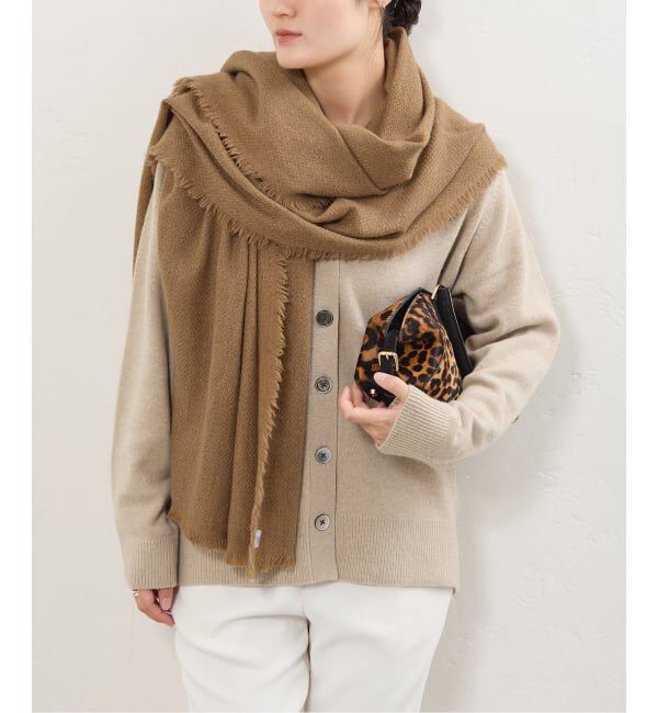 IENA「《予約》NIMNIMDUAI/ニムニムデュアイ THICK PASHMINA WOOL STOLE ストール」|ストール|キャメル