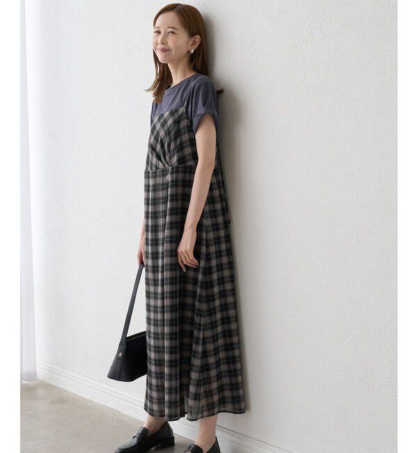 Rope&rsquo;Picnic「【一部店舗限定】シアーマドラスチェックボイルキャミワンピース」|ワンピース|
