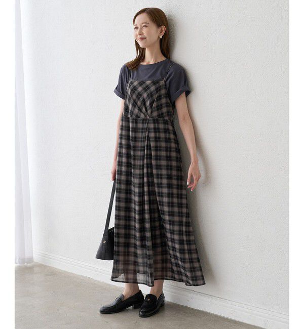 Rope&rsquo;Picnic「【一部店舗限定】シアーマドラスチェックボイルキャミワンピース」|ワンピース|