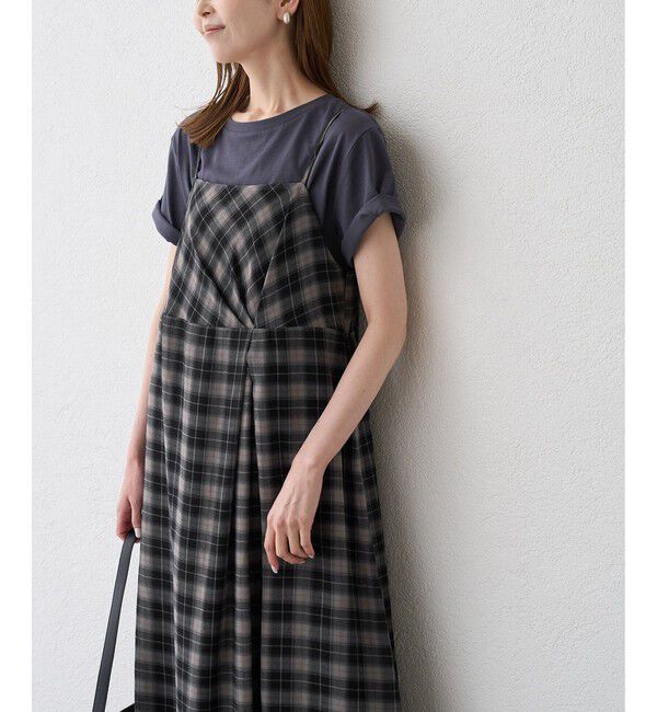Rope&rsquo;Picnic「【一部店舗限定】シアーマドラスチェックボイルキャミワンピース」|ワンピース|