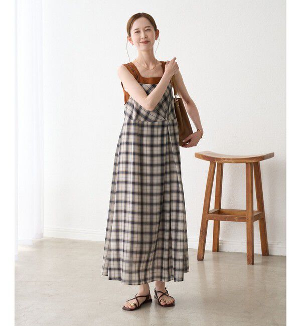 Rope&rsquo;Picnic「【一部店舗限定】シアーマドラスチェックボイルキャミワンピース」|ワンピース|