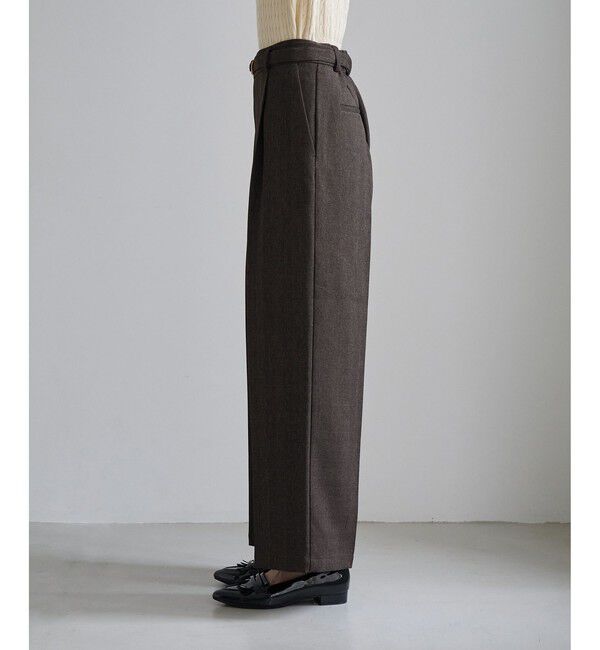 Rope&rsquo;Picnic「洗えるウーリッシュ ベルト付きワイドパンツ/低身長・小柄さんサイズ有り」|チノ|