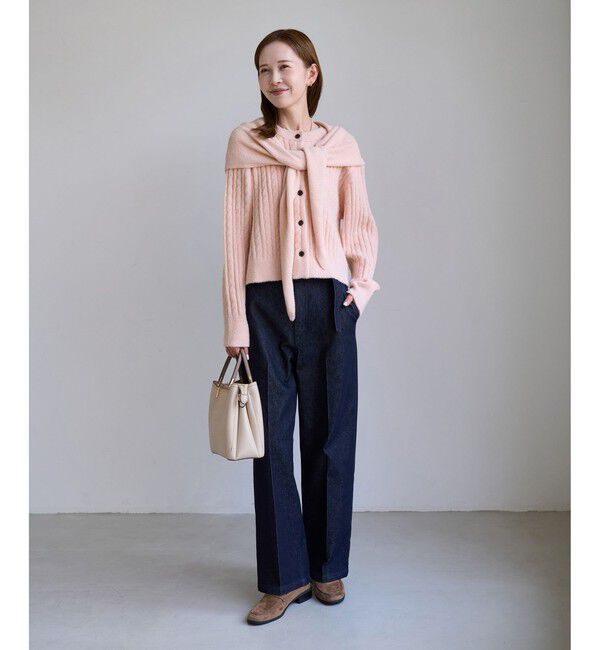Rope&rsquo;Picnic「スフレニット ケーブルショートカーディガン」|カーディガン|