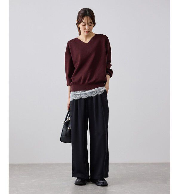 Rope&rsquo;Picnic「【WEB限定カラー】マシュマロニットVネックプルオーバー」|ニット・セーター|