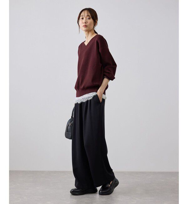 Rope&rsquo;Picnic「【WEB限定カラー】マシュマロニットVネックプルオーバー」|ニット・セーター|