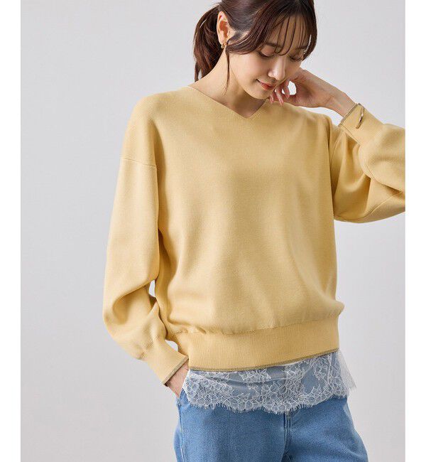 Rope&rsquo;Picnic「【WEB限定カラー】マシュマロニットVネックプルオーバー」|ニット・セーター|