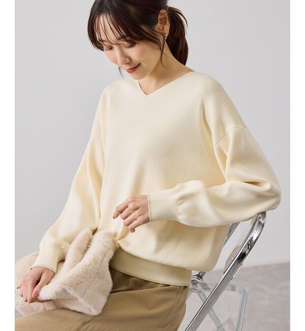 Rope&rsquo;Picnic「【WEB限定カラー】マシュマロニットVネックプルオーバー」|ニット・セーター|
