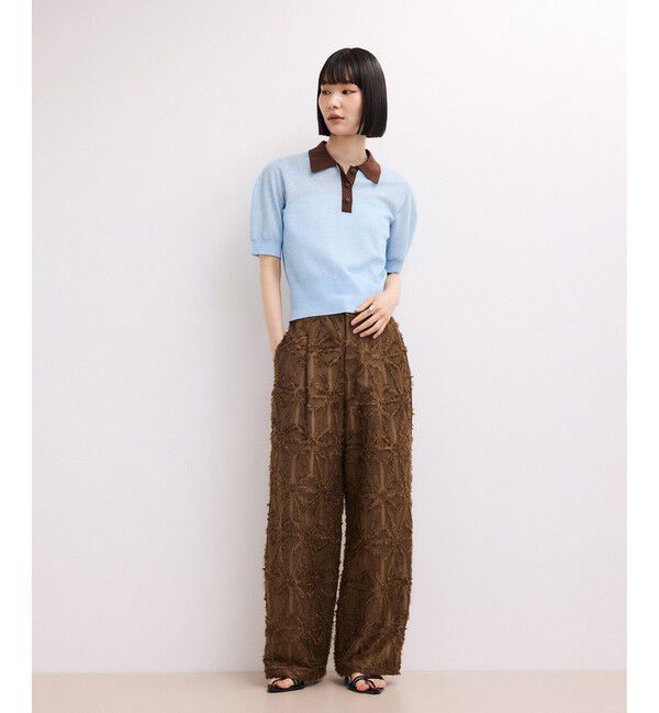 ADAM ET ROPE'「【WEB限定】フリンジジャガードパンツ」|チノ|