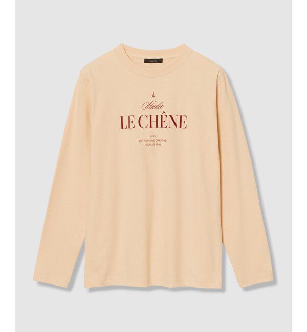 allureville「ステッカーロゴロングTシャツ」|Tシャツ・カットソー|ベージュ