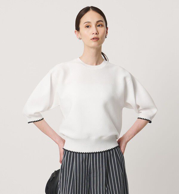 UNITED ARROWS「ハマグリステッチ パフスリーブ ニット ‐ウォッシャブル‐」|ニット・セーター|
