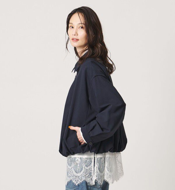 UNITED ARROWS「T/W ジップアップ シャツ」|シャツ・ブラウス|NAVY