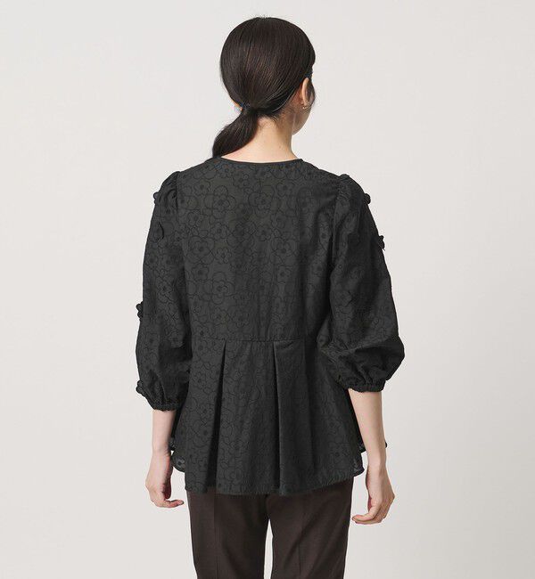 UNITED ARROWS「3Dフラワー ペプラム ブラウス ‐ウォッシャブル‐」|シャツ・ブラウス|