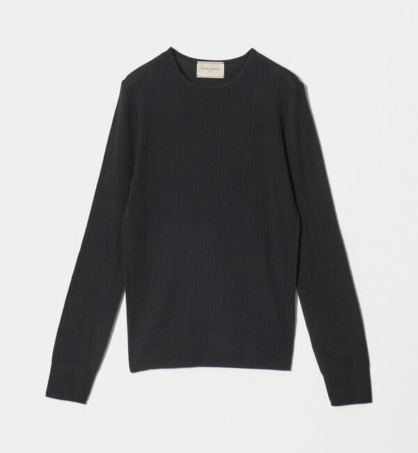 UNITED ARROWS「リブ クルーネック ニット」|ニット・セーター|BLACK