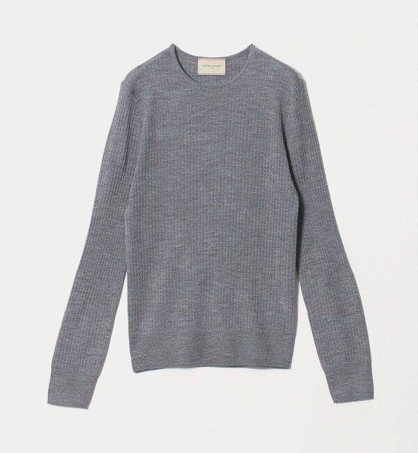 UNITED ARROWS「リブ クルーネック ニット」|ニット・セーター|MD.GRAY