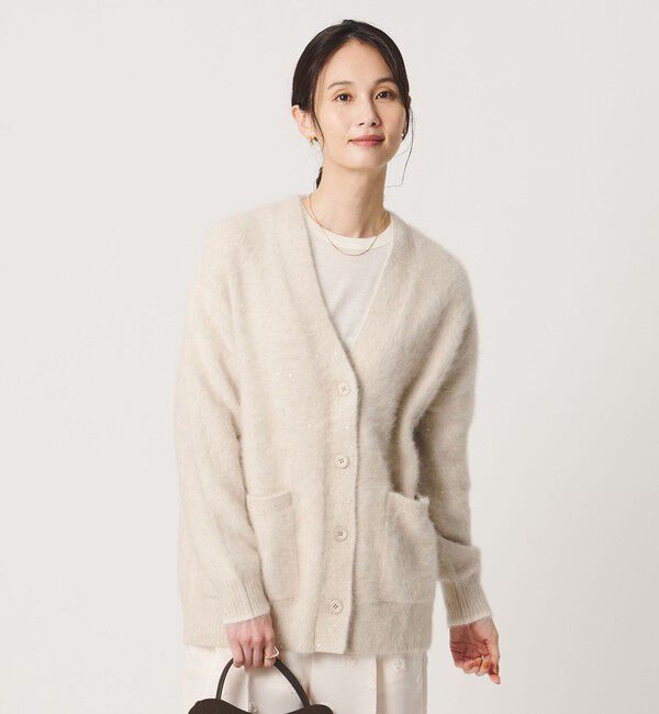 UNITED ARROWS「フォックスカシミヤ スパンコール ミドル カーディガン」|カーディガン|