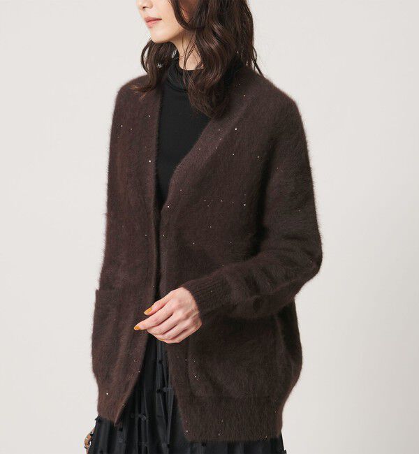 UNITED ARROWS「フォックスカシミヤ スパンコール ミドル カーディガン」|カーディガン|