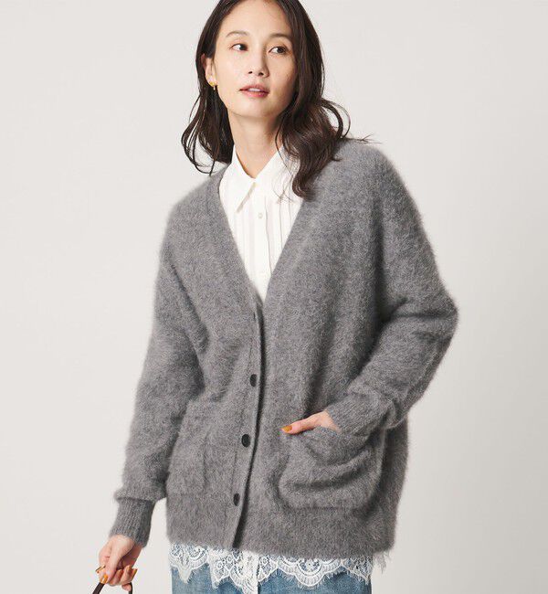 UNITED ARROWS「フォックスカシミヤ ミドル カーディガン」|カーディガン|MD.GRAY