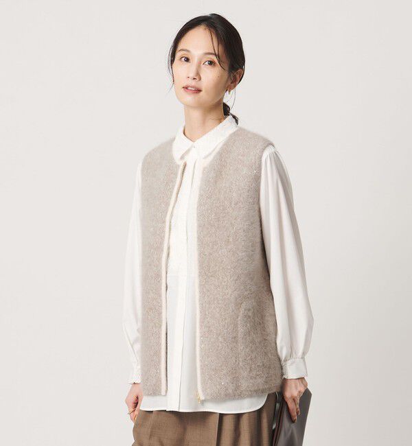 UNITED ARROWS「フォックスカシミヤ ダブルフェイス スパンコール ベスト」|ベスト・ジレ|