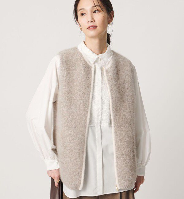 UNITED ARROWS「フォックスカシミヤ ダブルフェイス スパンコール ベスト」|ベスト・ジレ|