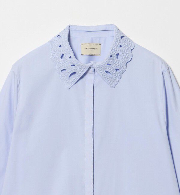 UNITED ARROWS「4WAY エンブロイダリー バンドカラー シャツ」|シャツ・ブラウス|
