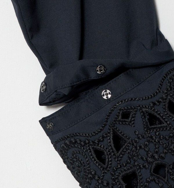 UNITED ARROWS「4WAY エンブロイダリー バンドカラー シャツ」|シャツ・ブラウス|