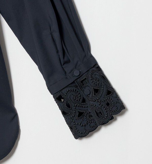 UNITED ARROWS「4WAY エンブロイダリー バンドカラー シャツ」|シャツ・ブラウス|