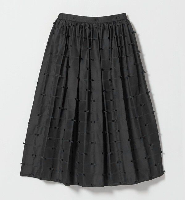 UNITED ARROWS「リボン チェック ジャガード スカート ‐ウォッシャブル‐」|フレア|BLACK