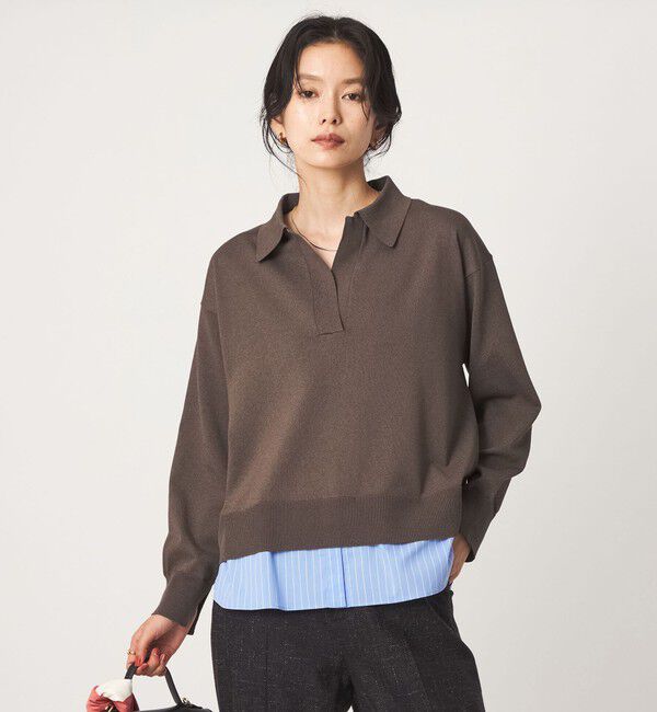 UNITED ARROWS green label relaxing「2WAY  スキッパー シャツ プルオーバー ニット」|ニット・セーター|