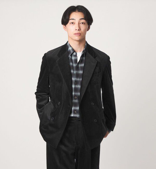 UNITED ARROWS green label relaxing「ベロア ツイル ダブルブレスト 4B ジャケット」|テーラードジャケット|