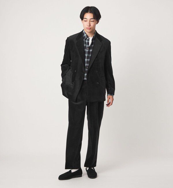 UNITED ARROWS green label relaxing「ベロア ツイル 2プリーツ ワイド スラックス」|スラックス|