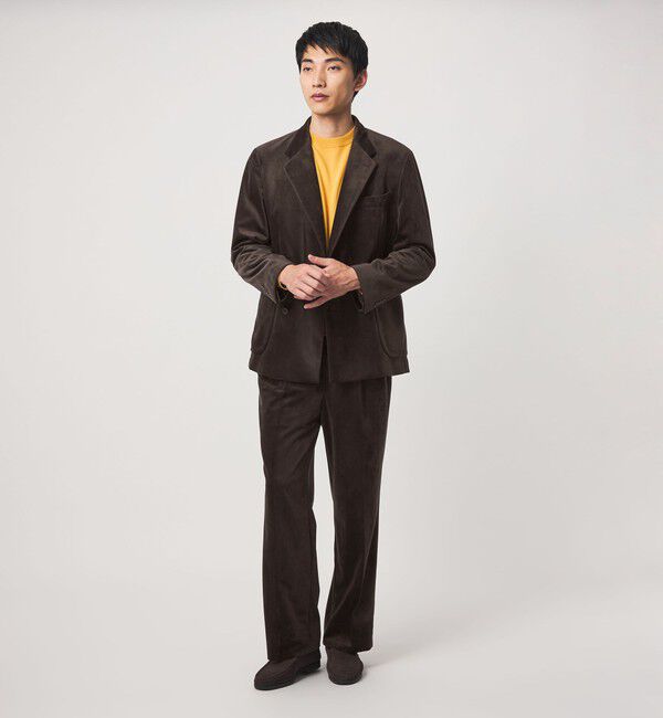 UNITED ARROWS green label relaxing「ベロア ツイル 2プリーツ ワイド スラックス」|スラックス|