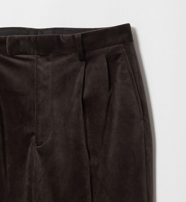 UNITED ARROWS green label relaxing「ベロア ツイル 2プリーツ ワイド スラックス」|スラックス|