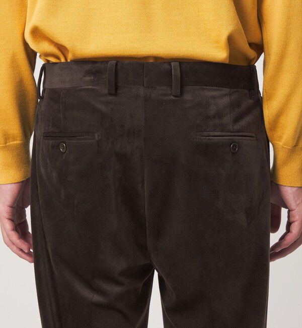UNITED ARROWS green label relaxing「ベロア ツイル 2プリーツ ワイド スラックス」|スラックス|