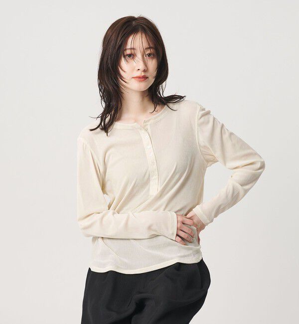 BEAUTY&YOUTH UNITED ARROWS「フロッキーチュール ヘンリーネック カットソー」|Tシャツ・カットソー|
