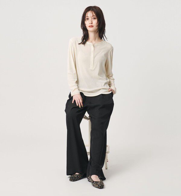 BEAUTY&YOUTH UNITED ARROWS「フロッキーチュール ヘンリーネック カットソー」|Tシャツ・カットソー|