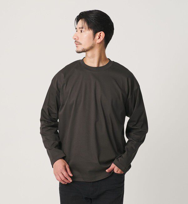 BEAUTY&YOUTH UNITED ARROWS「【WEB限定 WARDROBE SMART】NORITAKE リラックス テーパード カットソー【抗菌・防臭】」|Tシャツ・カットソー|DK.GRAY
