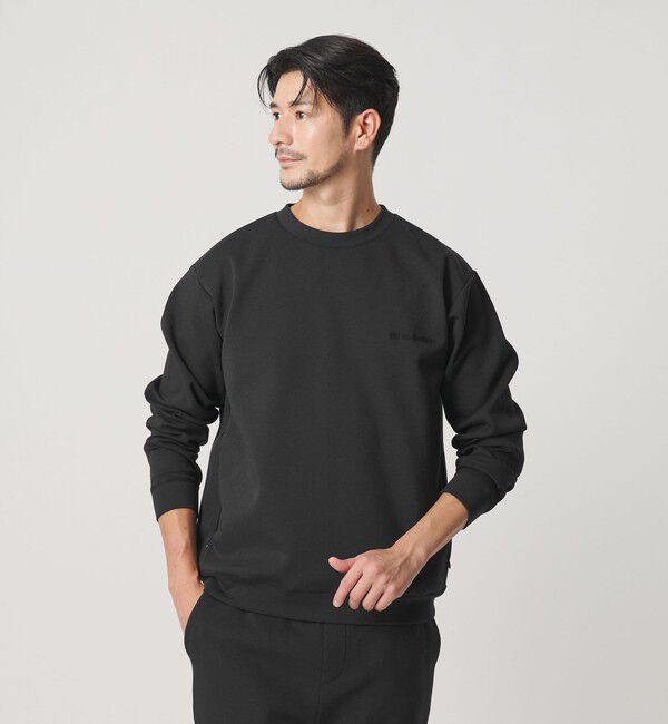 BEAUTY&YOUTH UNITED ARROWS「【WEB限定 WARDROBE SMART】ダブルニット ロゴ クルーネック スウェット/セットアップ対応【抗菌・防臭】」|Tシャツ・カットソー|
