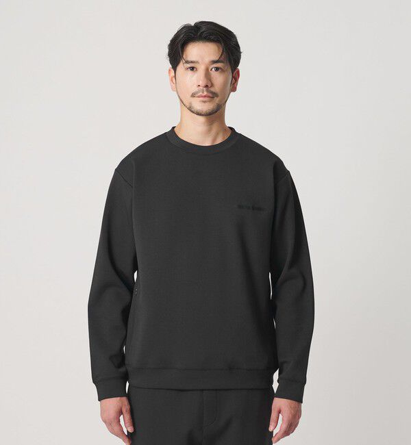 BEAUTY&YOUTH UNITED ARROWS「【WEB限定 WARDROBE SMART】ダブルニット ロゴ クルーネック スウェット/セットアップ対応【抗菌・防臭】」|Tシャツ・カットソー|