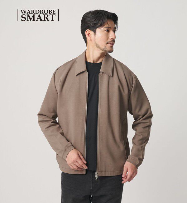 BEAUTY&YOUTH UNITED ARROWS「【WEB限定 WARDROBE SMART】ダブルニット ハリントン ジャケット/セットアップ対応 【抗菌・防臭】」|カーディガン|OLIVE