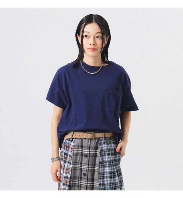 BEAMS SELECTION for WOMEN「【別注】Goodwear &times; BEAMS BOY / カスタム ビッグ 半袖 Tシャツ」|Tシャツ・カットソー|TOP NAVY