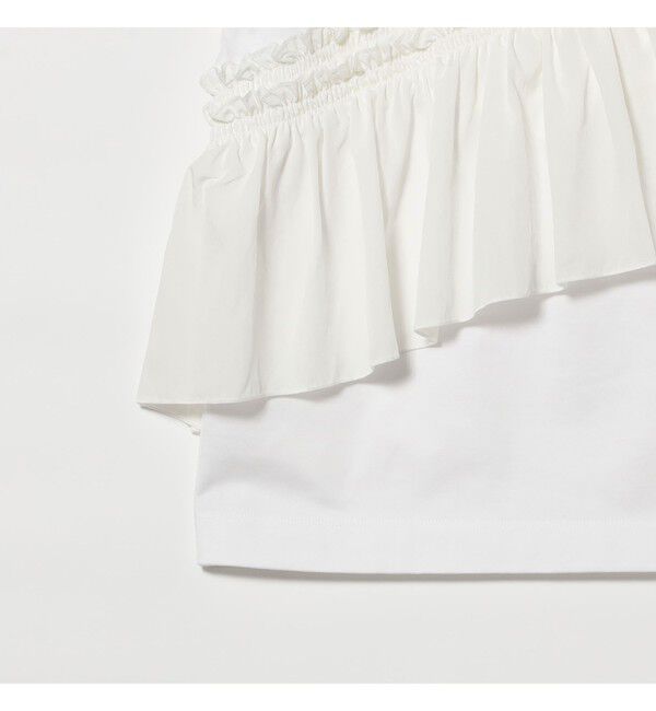Ray BEAMS 「アシメ ギャザー フリル Tシャツ」|Tシャツ・カットソー|