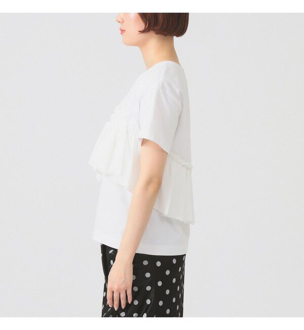 Ray BEAMS 「アシメ ギャザー フリル Tシャツ」|Tシャツ・カットソー|