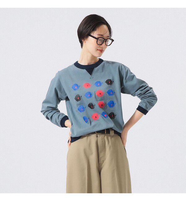 BEAMS SELECTION for WOMEN「【別注】Jackman / ロゴ ロングスリーブ カットソー 26FW」|Tシャツ・カットソー|SLATE_BLUE