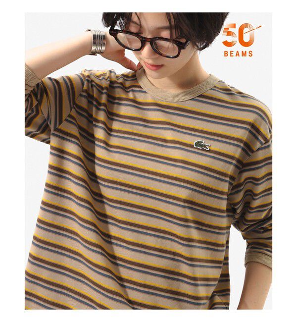 BEAMS SELECTION for WOMEN「【別注】LACOSTE for BEAMS BOY / マルチ ボーダー Tシャツ」|Tシャツ・カットソー|02S